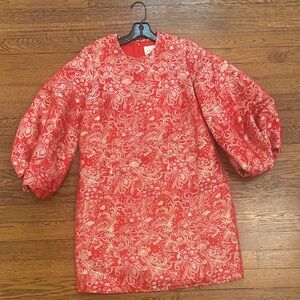 Elegant Red Floral Mini Dress